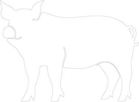 pig  outline silhouette vector