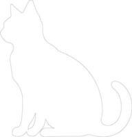 javanés gato contorno silueta vector