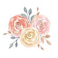 Hand drawn abstract watercolor flowers vector