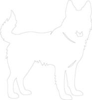 Norwegian Elkhound  outline silhouette vector