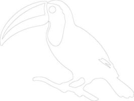 keel-billed toucan  outline silhouette vector