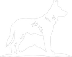 Capehuntingdog outline silhouette vector