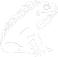 iguana contorno silueta vector