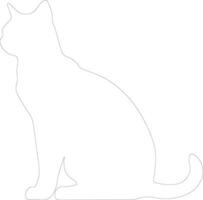 German Rex Cat  outline silhouette vector