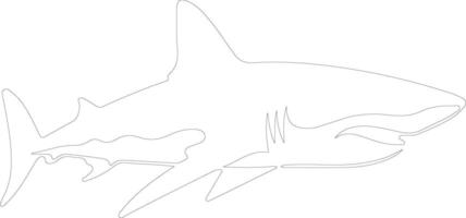 Galapagos shark   outline silhouette vector