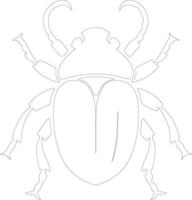 escarabajo contorno silueta vector