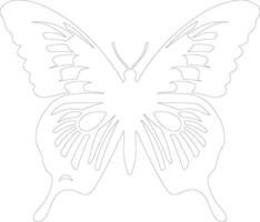 cebra cola de golondrina mariposa contorno silueta vector