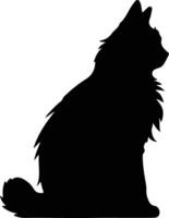 Nebelung Cat  black silhouette vector