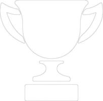 Trophy icon  outline silhouette vector