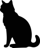 Manx Cat  black silhouette vector