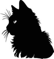 Nebelung Cat  silhouette portrait vector