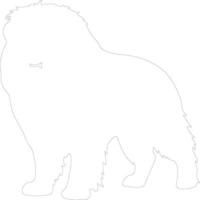 Tibetan Mastiff outline silhouette vector