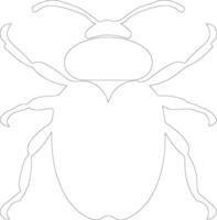 escarabajo contorno silueta vector