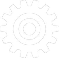 Settings icon outline silhouette vector