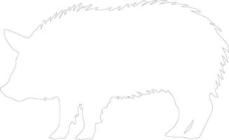 collaredpeccary outline silhouette vector