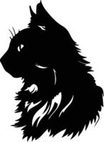 Norwegian Forest Cat  silhouette portrait vector