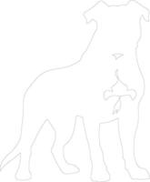 American Staffordshire Terrier  outline silhouette vector