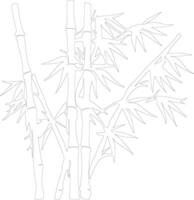 bamboo shoots  outline silhouette vector