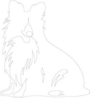 Shetland Sheepdog outline silhouette vector