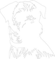 Border Terrier  outline silhouette vector