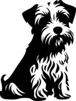 Dandie Dinmont Terrier   black silhouette vector