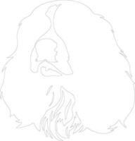 King Charles Spaniel  outline silhouette vector