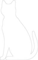 Colorpoint Shorthair Cat outline silhouette vector