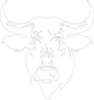 bull outline silhouette vector