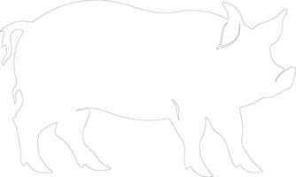 pig  outline silhouette vector