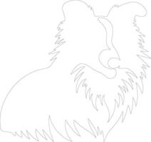 Shetland Sheepdog outline silhouette vector