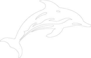 dolphin spotted    outline silhouette vector