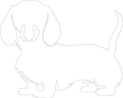 Dachshund outline silhouette vector