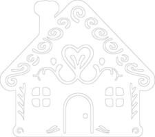 Gingerbread house  outline silhouette vector