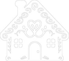 Gingerbread house  outline silhouette vector