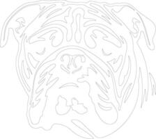 Bulldog  outline silhouette vector