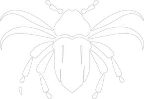 escarabajo oscuro contorno silueta vector