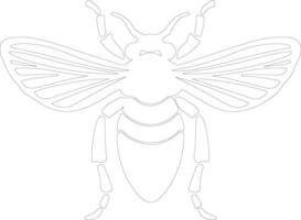 cicada outline silhouette vector