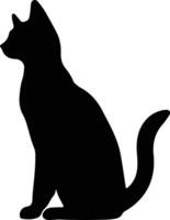 Russian Blue Cat  black silhouette vector