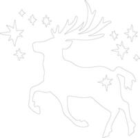 Comet one of Santas reindeer  outline silhouette vector