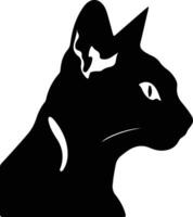 Siamese Cat  silhouette portrait vector