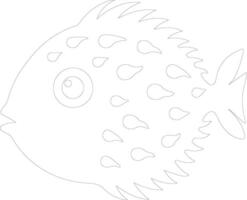 pufferfish    outline silhouette vector