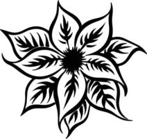 flor de pascua negro silueta vector