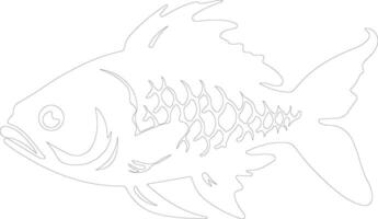 coelacanth outline silhouette vector