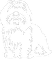 Shih Tzu outline silhouette vector