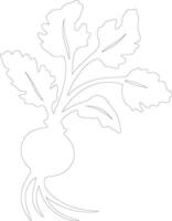 radish  outline silhouette vector