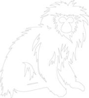 tamarin    outline silhouette vector