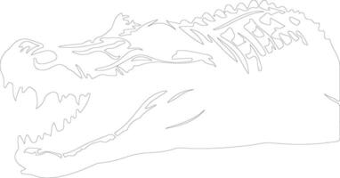 caiman outline silhouette vector