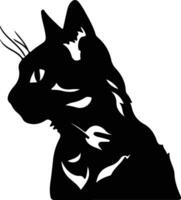 California Spangled Cat  silhouette portrait vector