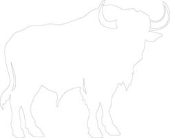 búfalo del cabo contorno silueta vector