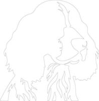 English Springer Spaniel  outline silhouette vector